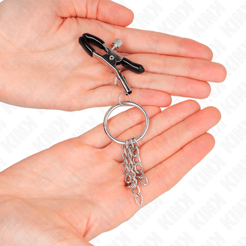 KINK - O RING NIPPLE CLAMP AND LITTLE CHAIN SILVER 6 CM - Kink&Play