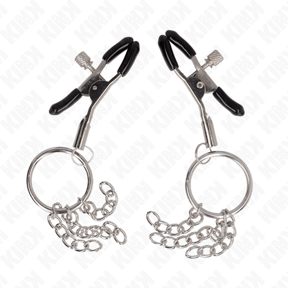 KINK - O RING NIPPLE CLAMP AND LITTLE CHAIN SILVER 6 CM - Kink&Play