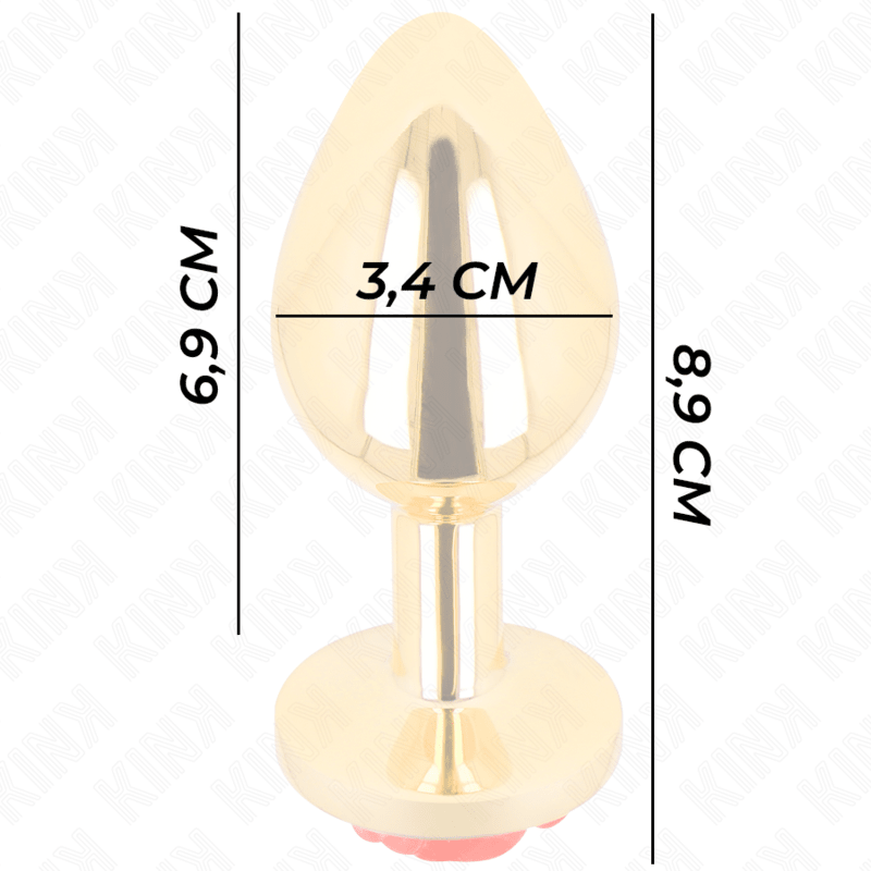 KINK - PLUG ANAL GOLD ROSE RED SIZE M - Kink&Play
