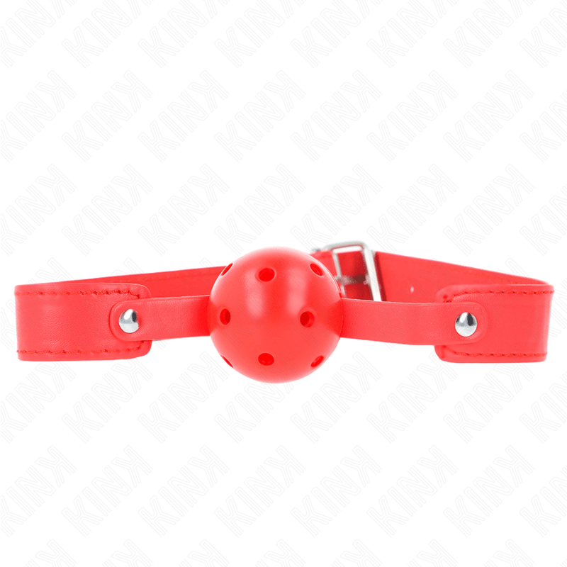 KINK - RED BREATHABLE BALL 4.5 CM GAG 65 x 2.5 CM - Kink&Play