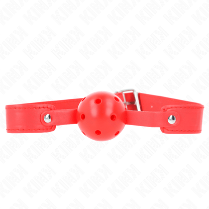 KINK - RED BREATHABLE BALL 4.5 CM GAG 65 x 2.5 CM - Kink&Play