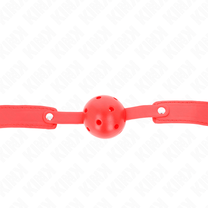 KINK - RED BREATHABLE BALL 4.5 CM GAG 65 x 2.5 CM - Kink&Play