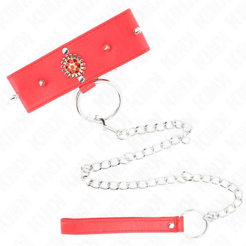 KINK - RED DIAMOND NECKLACE WITH BELT 65 CM AJDUSTABLE 35 - 51 CM X 7 CM - Kink&Play