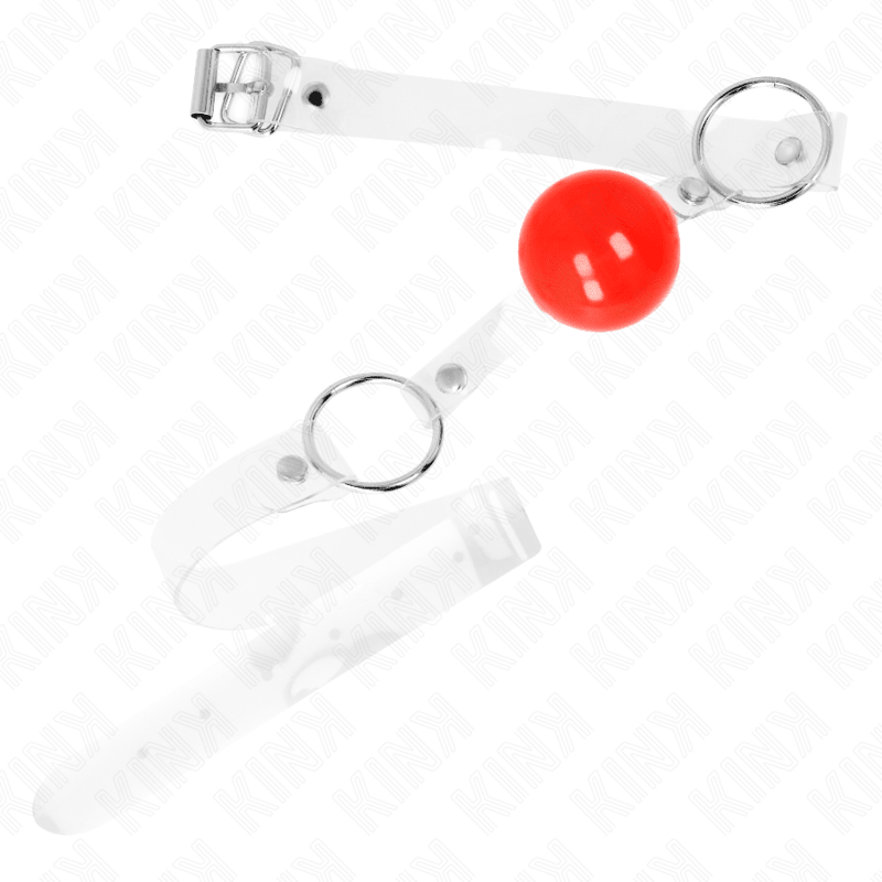 KINK - RED TRANSPARENT PVC BALL 4 CM GAG ADJUSTABLE - Kink&Play