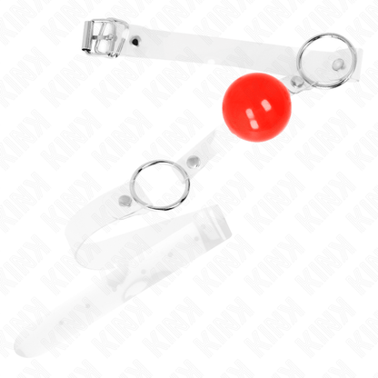 KINK - RED TRANSPARENT PVC BALL 4 CM GAG ADJUSTABLE - Kink&Play