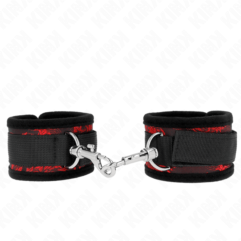 KINK - SCANDAL WRIST RESTRAINTS RED - BLACK - Kink&Play