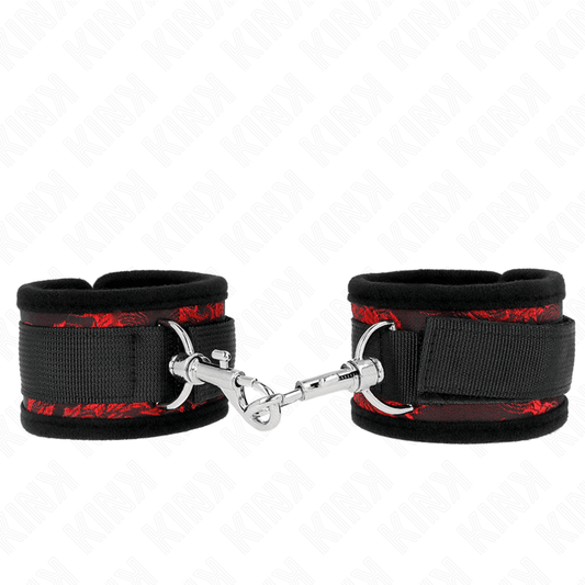KINK - SCANDAL WRIST RESTRAINTS RED - BLACK - Kink&Play