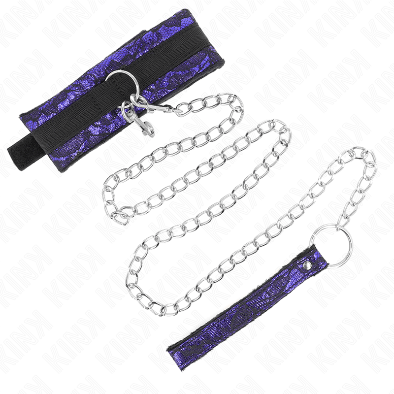 KINK - SHORT VELVET LACE NECKLACE WITH BELT 105 CM WITH NYLON TRIM 44 X 5.5 CM - Kink&Play