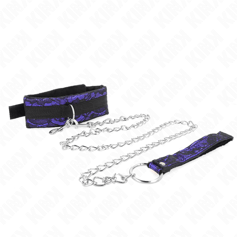 KINK - SHORT VELVET LACE NECKLACE WITH BELT 105 CM WITH NYLON TRIM 44 X 5.5 CM - Kink&Play