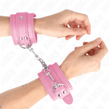 KINK - SIMPLE WRIST RESTRAINTS PINK ADJUSTABLE 20 - 23 CM X 5.5 CM - Kink&Play