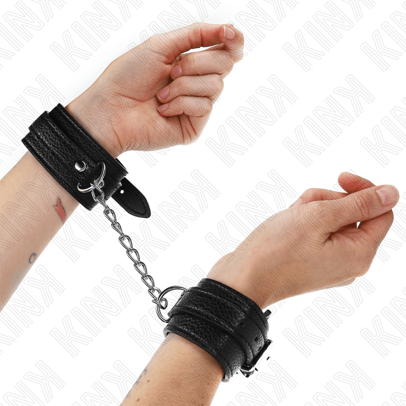 KINK - SNAKE PATTERN WRIST RESTRAINTS BLACK ADJUSTABLE 20 - 28 CM X 5.4 CM - Kink&Play