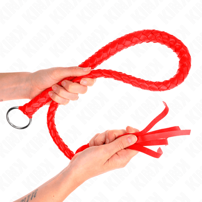 KINK - SNAKE WHIP WITH RED HAND RING 65 CM - Kink&Play