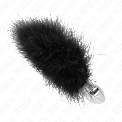 KINK - STAINLESS STEEL ANAL PLUG 11 x 7 CM WITH FEATHER 11 CM - Kink&Play