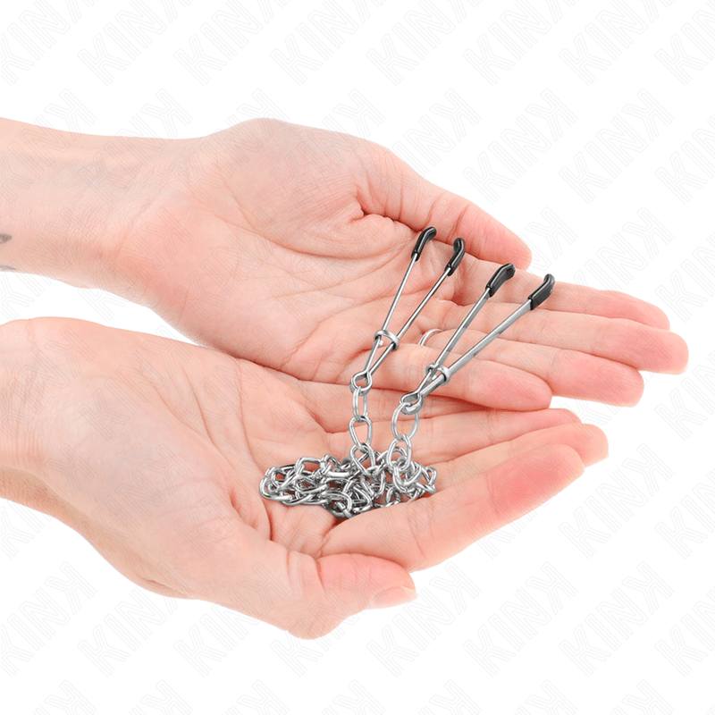 KINK - THIN NIPPLE CLAMPS WITH THICK CHAIN 30 CM - Kink&Play