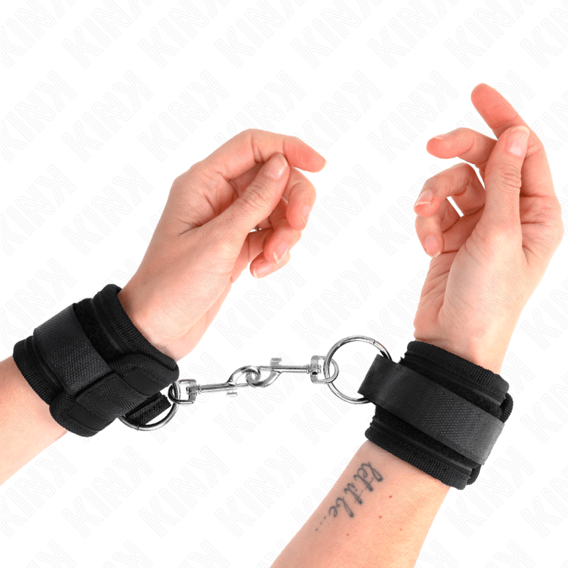 KINK - WRIST RESTRAINTS BLACK ADJUSTABLE 18 - 35 CM X 6 CM - Kink&Play
