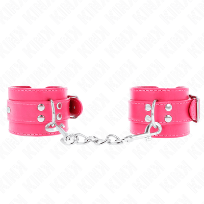 KINK - WRIST RESTRAINTS RASPBERRY ROSE WITH RASPBERRY ROSE LINING ADJUSTABLE 20 - 28 CM X 5.5 CM - Kink&Play