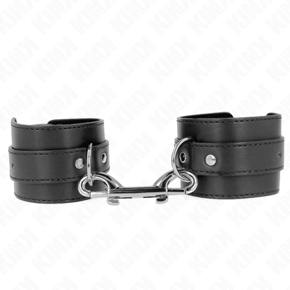 KINK - WRIST RESTRAINTS - SINGLE RIVET ROW AND BIG BUCKLE BLACK ADJUSTABLE 17 - 28 CM X 5 CM - Kink&Play