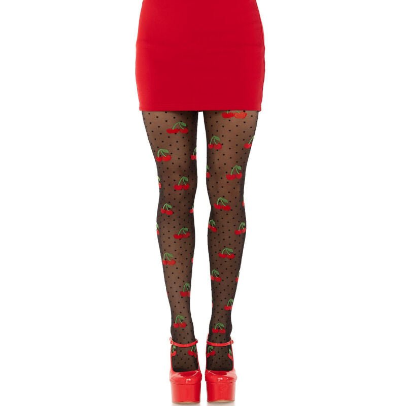 LEG AVENUE - BLACK CHERRY MOLES STOCKINGS - Kink&Play