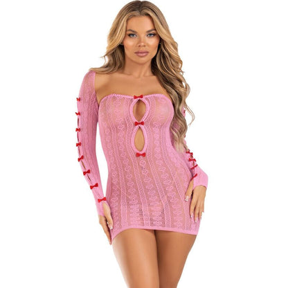 LEG AVENUE - DRESS HEART & BOWS PINK ONE SIZE - Kink&Play