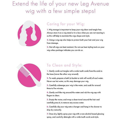 LEG AVENUE - LONG STRAIGHT BANG WIG PINK - Kink&Play