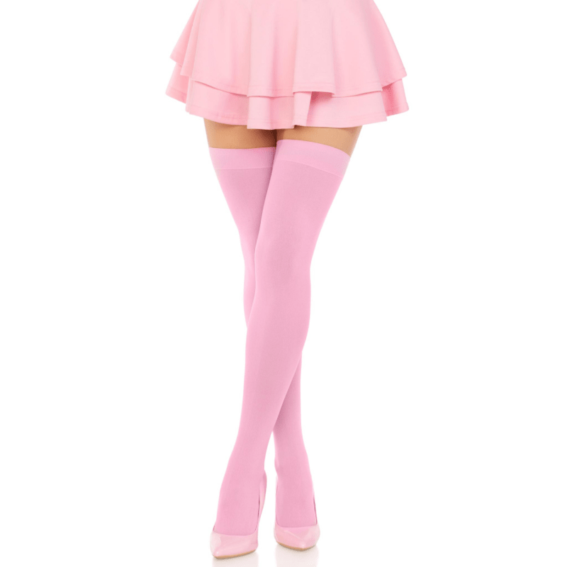 LEG AVENUE - NYLON THIGH HIGHS PINK - Kink&Play
