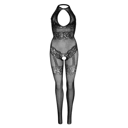 LEG AVENUE - SEAMLESS FISHNET BODYSTOCKING ONE SIZE - BLACK - Kink&Play