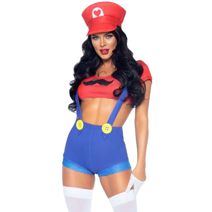 LEG AVENUE - SEXY COSTUME MARIO BROS RED/BLUE S - Kink&Play