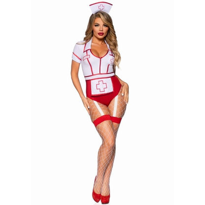 LEG AVENUE - SEXY NURSE COSTUME RED/WHITE M - Kink&Play