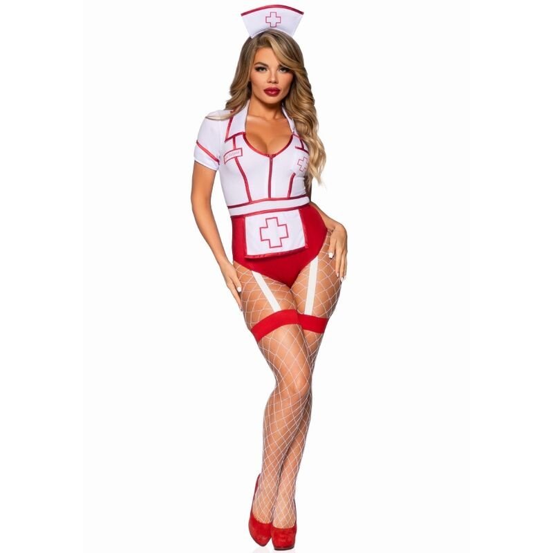 LEG AVENUE - SEXY NURSE COSTUME RED/WHITE M - Kink&Play