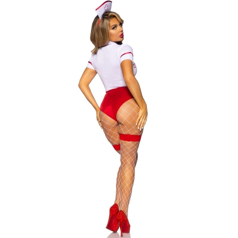 LEG AVENUE - SEXY NURSE COSTUME RED/WHITE M - Kink&Play