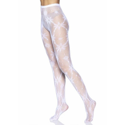LEG AVENUE - SNOWFLAKE FISHNET TIGHTS ONE SIZE - Kink&Play
