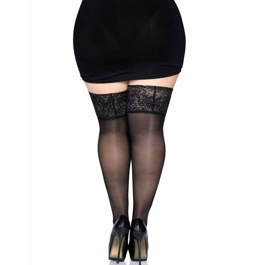LEG AVENUE - STAY UPS SHEER THIGH HIGH PLUS SIZE - Kink&Play
