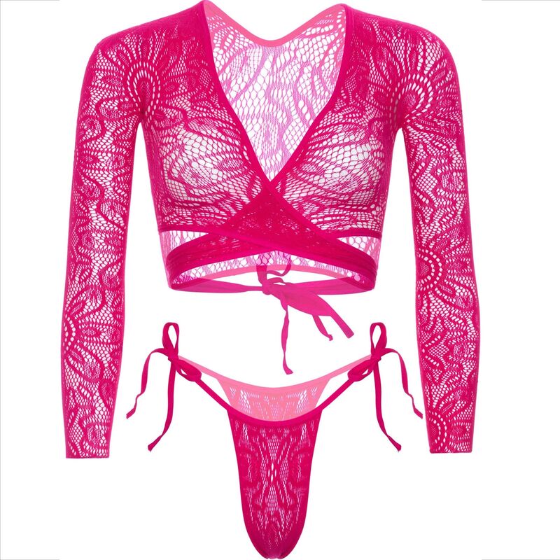 LEG AVENUE - TOP CROP LACE WITH THONG - Kink&Play