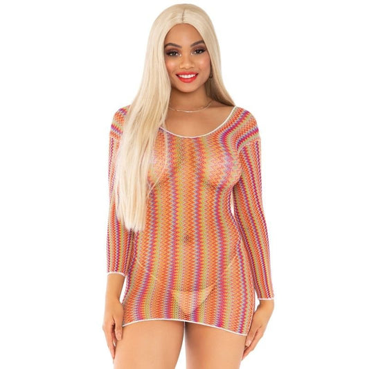 LEG AVENUE - ZIGZAG MULTICOLOR MINI DRESS ONE SIZE - Kink&Play
