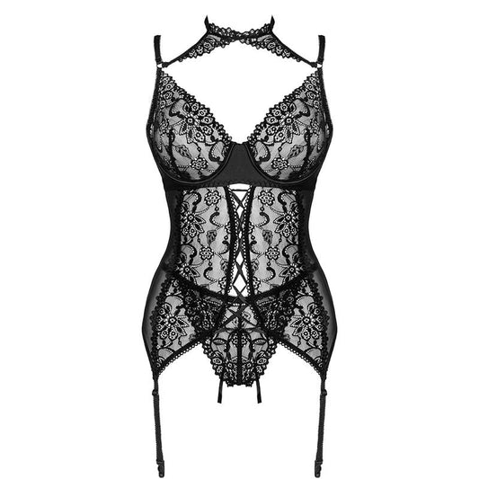 LIVCO CORSETTI FASHION - GIELLANDRA FOR THE SENSES COLLECTION CORSET + PANTY BLACK - Kink&Play