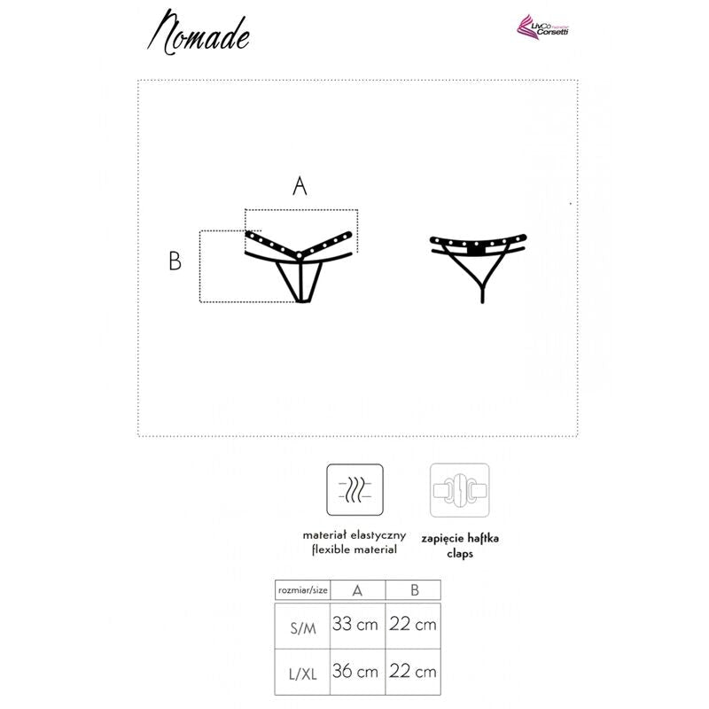LIVCO CORSETTI FASHION - NOMADE THONG CROTCHLESS BLACK - Kink&Play