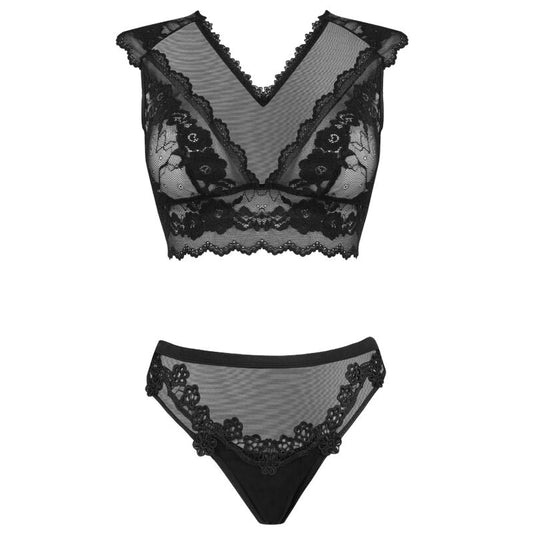 LIVCO CORSETTI FASHION - TIMOSAN LC 90631 BRA + PANTY BLACK L/XL - Kink&Play