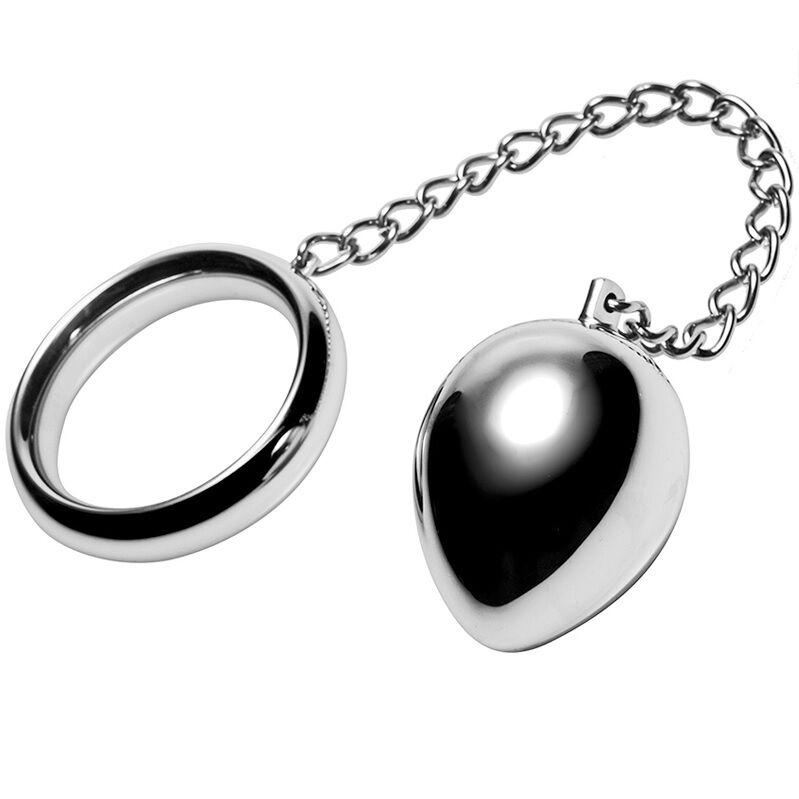 METAL HARD - COCK RING 45MM + CHAIN WITH METAL BALL - Kink&Play