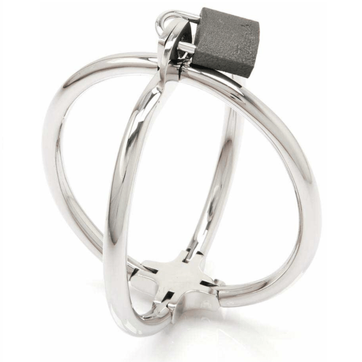 METAL HARD - CRISS CROSS HANDCUFF STAINLESS STEEL RESTRAINTS - Kink&Play