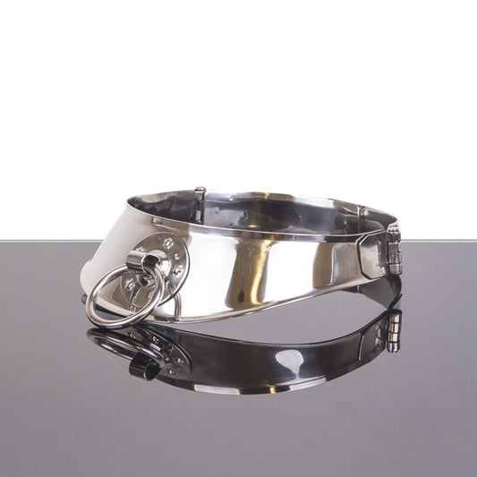 METAL HARD - RESTRAINT COLLAR WITH RING - Kink&Play