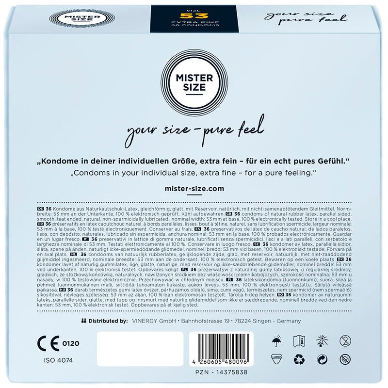 MISTER SIZE - CONDOM SIZE M 53 MM (36 UNITS) - Kink&Play
