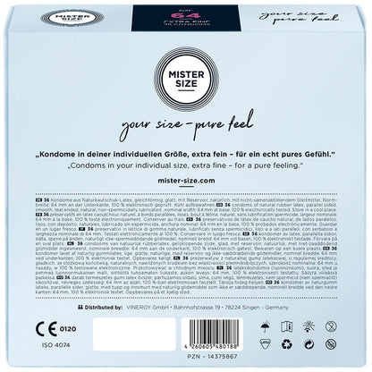 MISTER SIZE - CONDOMS SIZE XXL 64 MM (36 UNITS) - Kink&Play