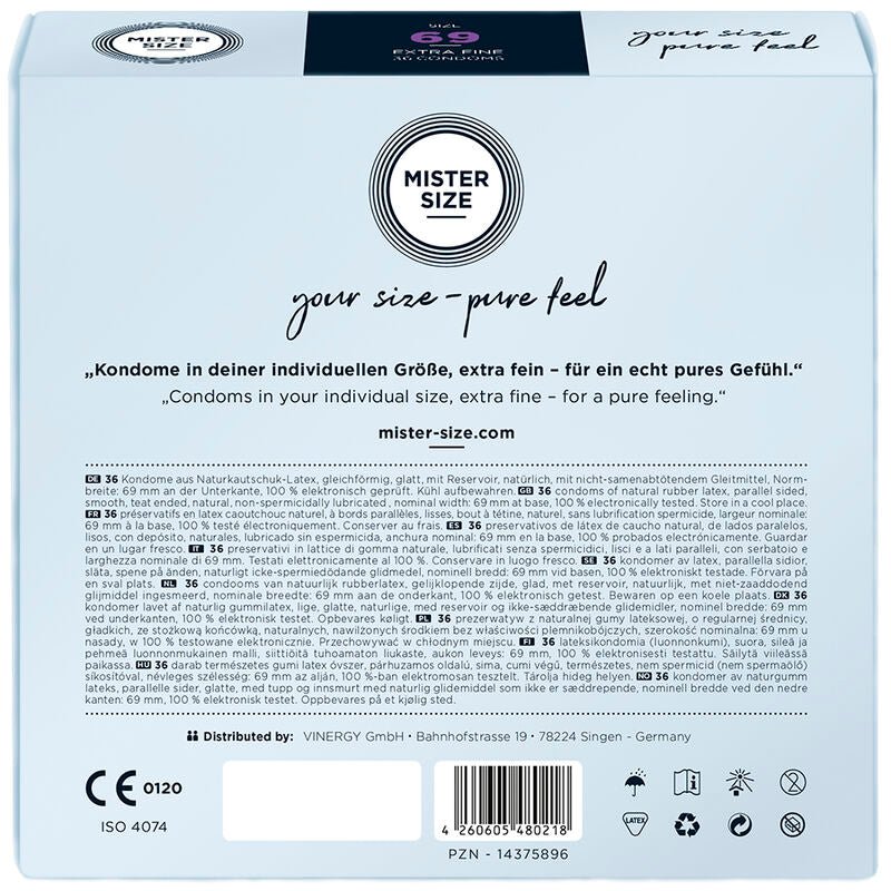 MISTER SIZE - CONDOMS SIZE XXXL 69 MM (36 UNITS) - Kink&Play
