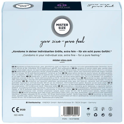 MISTER SIZE - CONDOMS SIZE XXXL 69 MM (36 UNITS) - Kink&Play