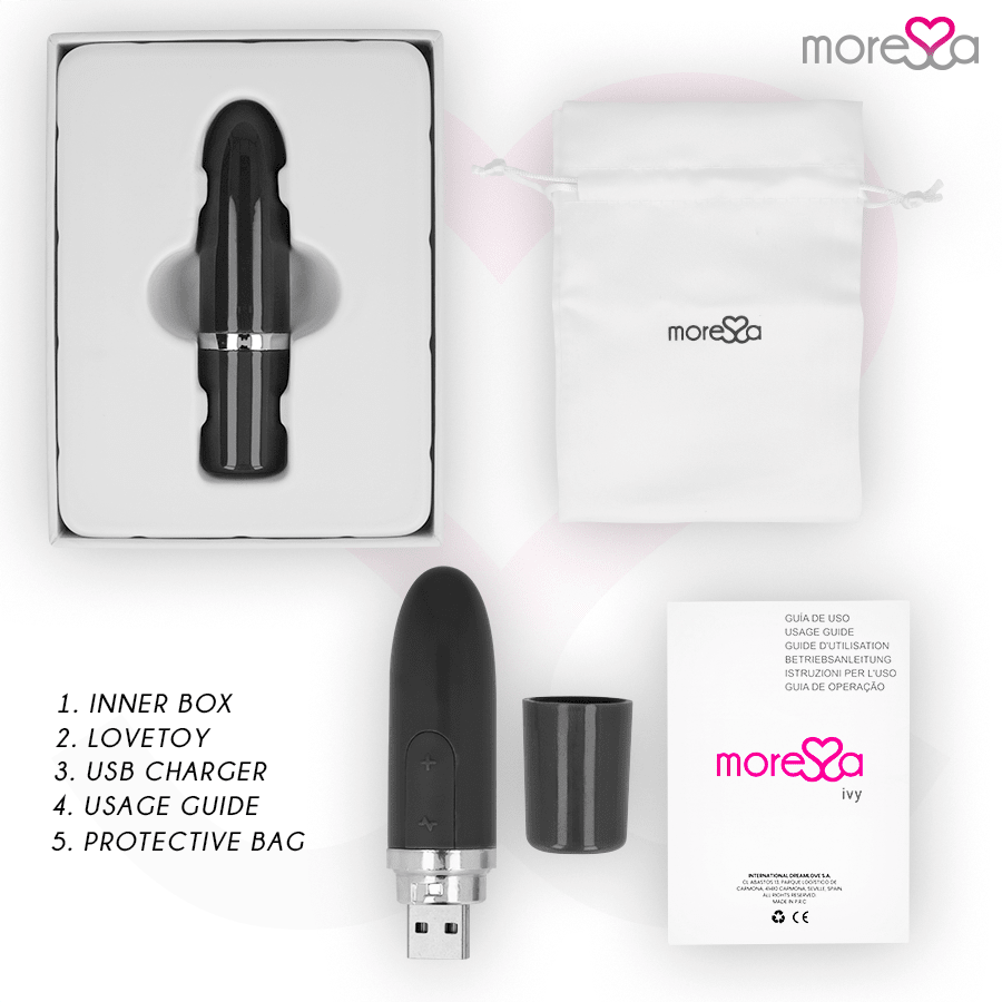 MORESSA - IVY VIBRATOR STIMULATOR TRAVEL BLACK - Kink&Play