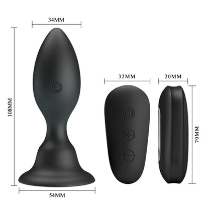 MR PLAY - ANAL PLUG WITH VIBRATION BLACK REMOTE CONTROL - Kink&Play