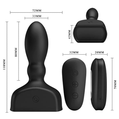 MR PLAY - BLACK INFLATABLE ANAL PLUG REMOTE CONTROL - Kink&Play