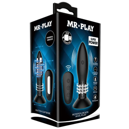 MR PLAY - PLUG WITH BLACK ROTATING BALLS REMOTE CONTROL - Kink&Play