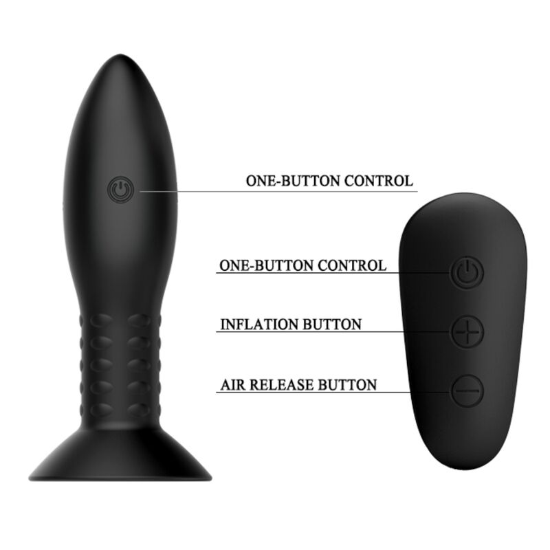 MR PLAY - PLUG WITH BLACK ROTATING BALLS REMOTE CONTROL - Kink&Play
