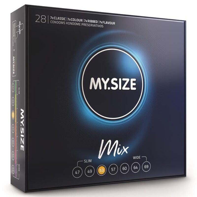 MY SIZE - MIX CONDOMS 53 MM 28 UNITS - Kink&Play